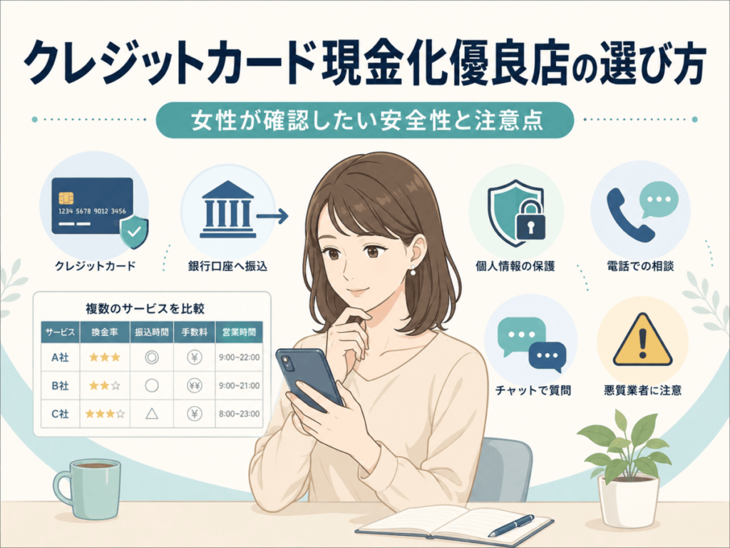 女性向けクレジットカード現金化優良店の選び方と注意点